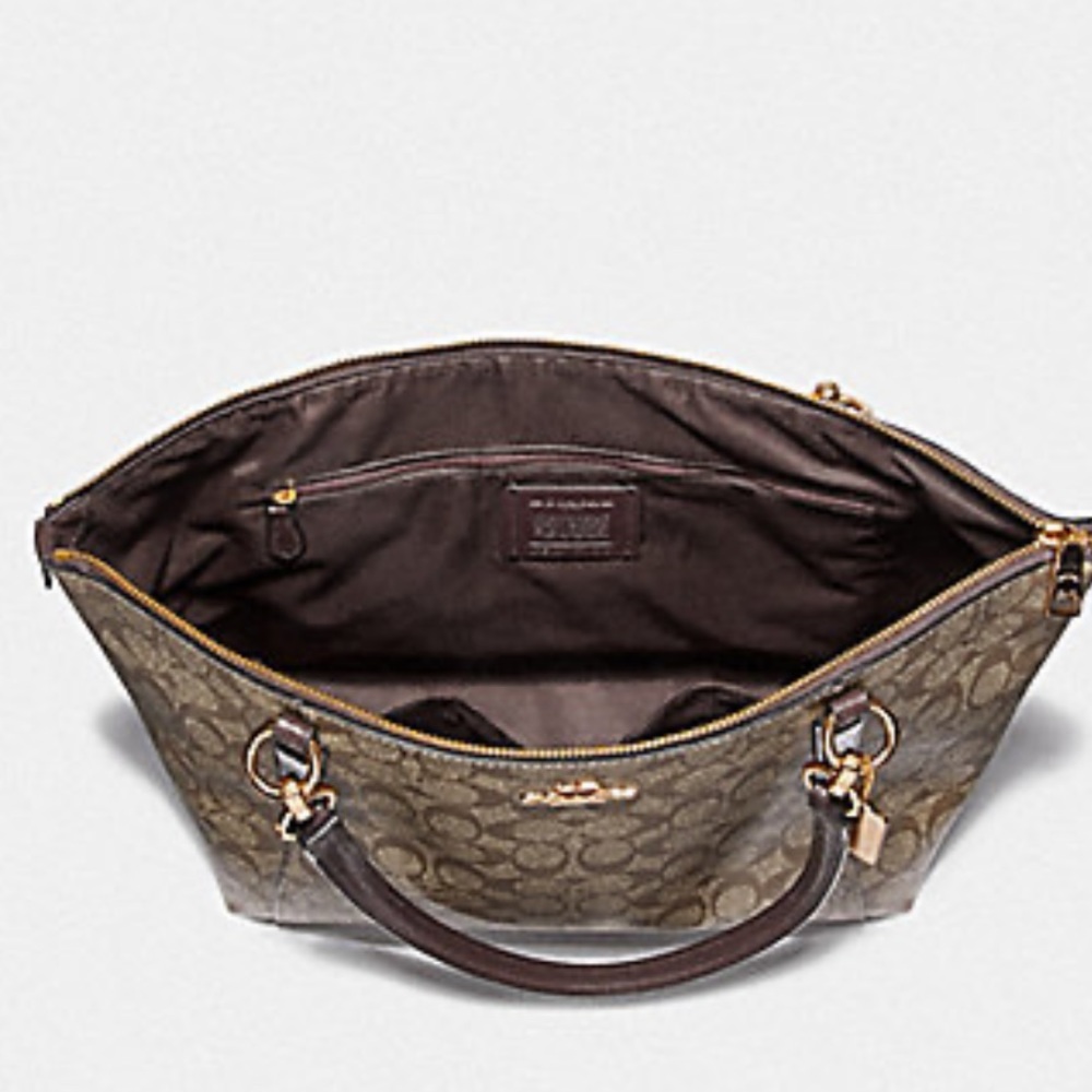 Sold🚫COACH AVA TOTE SIGNATURE CANVAS KHAKI bag - Picture 5 of 6